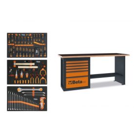   BETA C59 059000911 5900A-O/3M-Munkapad + 6 fiókos szerszámszekrény + 90 db-os szerszámkészlet