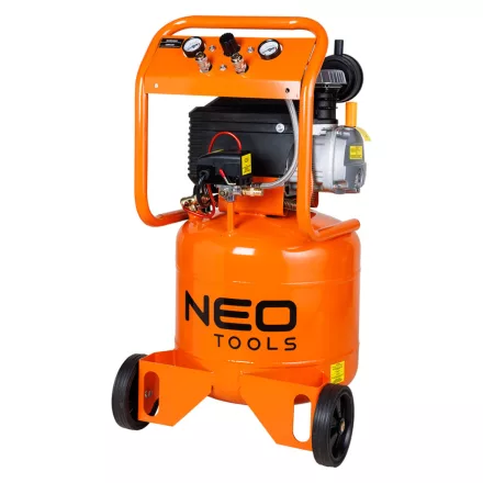 Neo-Tools-12K010-1-Kompresszor,-40l,-allo,-8bar,-169l/min,-2-csatlakozo,-2-nyomasmero,-olajkenesu