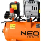 NEO Tools 12K020-1 Kompresszor, 12L, olajmentes, extra csendes, kefementes motorral, 95L/perc, 8bar