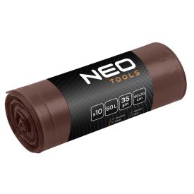 Neo-Tools-15-993-Szemeteszsak-60l,-60x70cm,-barna,-erositett,-vastagsag:35mic,-10db