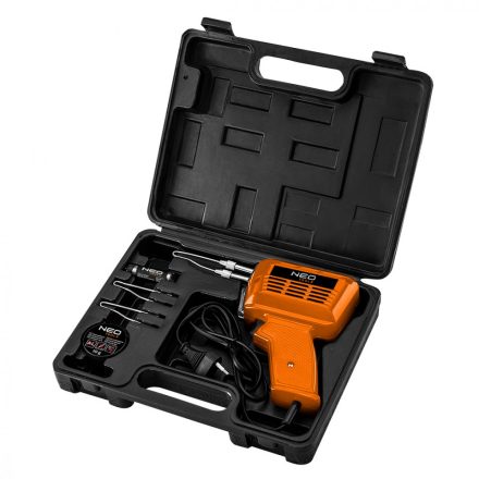 Neo-Tools-19-151-Forrasztopisztoly-150W-Kiegeszitokkel-3Db-Pakacsucs-Forrasztokrem-Forrasztoon-Kofferben