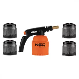 Neo-Tools-20-045-Gazforraszto-Perzselo-Gazego-4Db-Tartallyal-190G-Szelepes-Tartallyal