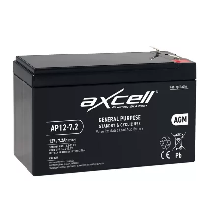 AXCELL indítóakkumulátor 12V-7.2A (118120069/0 helyettesítő)