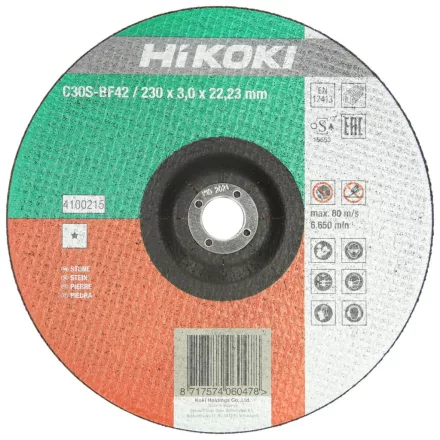 Hikoki Vágótárcsa Kő 230X3 Sík Moq:25Db (4100219)