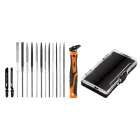 NEO Tools 44-653 Tűreszelő és fűrész készlet 14db-os, gyorscsatlakozós nyéllel, műanyag tokban