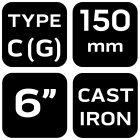 NEO Tools 45-555 Kézi szorító, öntöttvas, 150mm, 6", 1146g, NEO Tools