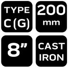 NEO Tools 45-556 Kézi szorító, öntöttvas, 200mm, 8", 1570g, NEO Tools