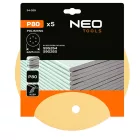 NEO Tools 54-029 Csiszolókorong tépőzáras 225mm, K80, 6 lyukas, 59G264, 59G265 csiszológéphez, 5db, NEO Tools