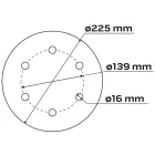 NEO Tools 54-029 Csiszolókorong tépőzáras 225mm, K80, 6 lyukas, 59G264, 59G265 csiszológéphez, 5db, NEO Tools