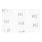 NEO Tools 54-050 Csiszolópapír tépőzáras 80x130mm, P80, 8 lyukas, 04-623-hoz, 5db