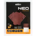 NEO Tools 54-050 Csiszolópapír tépőzáras 80x130mm, P80, 8 lyukas, 04-623-hoz, 5db