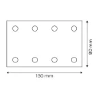 NEO Tools 54-050 Csiszolópapír tépőzáras 80x130mm, P80, 8 lyukas, 04-623-hoz, 5db
