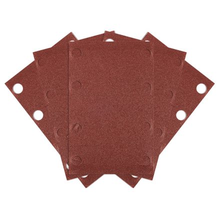 NEO Tools 54-051 Csiszolópapír tépőzáras 80x130mm, P120, 8 lyukas, 04-623-hoz, 5db