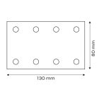 NEO Tools 54-051 Csiszolópapír tépőzáras 80x130mm, P120, 8 lyukas, 04-623-hoz, 5db
