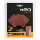 NEO Tools 54-053 Csiszolópapír tépőzáras 113x113mm, P80, 8 lyukas, 04-623-hoz, 5db