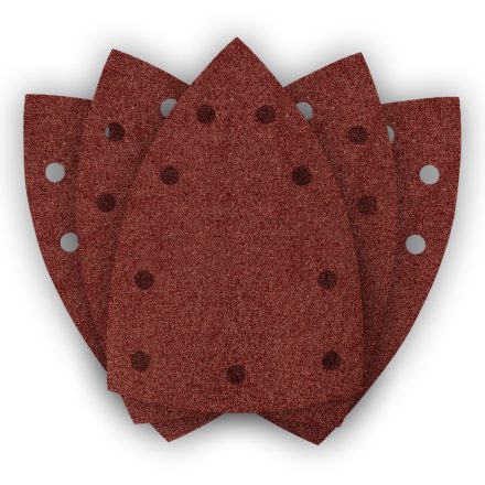 NEO Tools 54-056 Csiszolópapír tépőzáras deltacsiszolóhoz 100x147mm, P80, 9 lyukas, 04-623-hoz, 5db