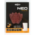 NEO Tools 54-056 Csiszolópapír tépőzáras deltacsiszolóhoz 100x147mm, P80, 9 lyukas, 04-623-hoz, 5db
