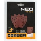 NEO Tools 54-057 Csiszolópapír, tépőzáras, deltacsiszolóhoz,100x147mm, P120, 9 lyukas, 5db/cs (04-623-hoz)