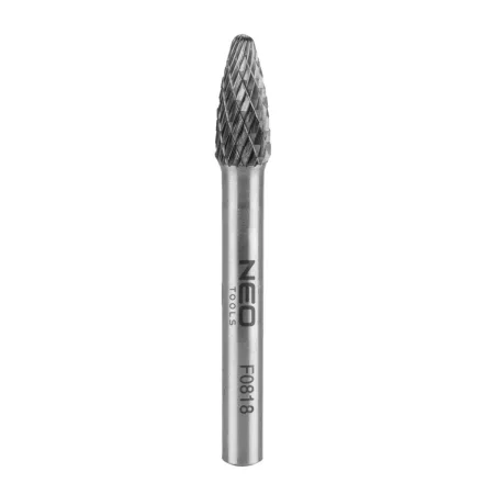 NEO Tools 55-370 Keményfém marófej, turbómaró, F csúcsíves, 8x18mm, szár méret 6x45mm, NEO Tools