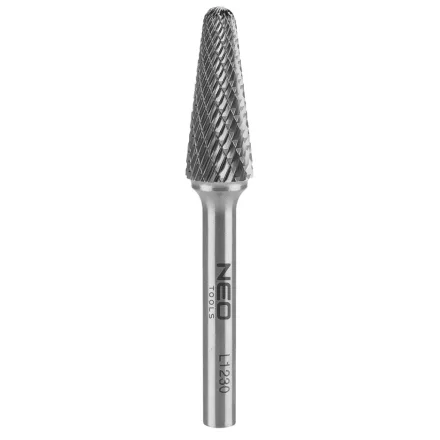 NEO Tools 55-377 Keményfém marófej, turbómaró, L, kúpos, 12x30mm, szár méret 6x45mm, NEO Tools