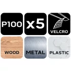 NEO Tools 55-739 Csiszolópapír tépőzáras 93x185mm, K100, lyukas, 5db, min. rendelés: 5cs, NEO Tools