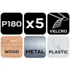 NEO Tools 55-741 Csiszolópapír tépőzáras 93x185mm, K180, lyukas, 5db, min. rendelés: 5cs, NEO Tools