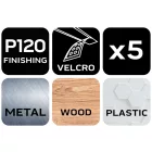NEO Tools 55-943 Csiszolókorong tépőzáras 125mm, K120, 8 lyukas, 5db, min. rendelés: 5cs, NEO Tools