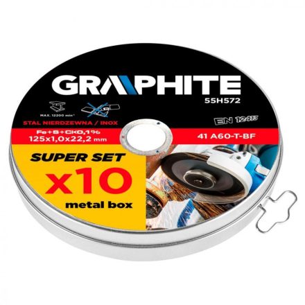 Graphite-55H572-Vagokorong-10-Db-Femhez-125X1.0X22.2Mm-41-A60-T-Bf-Inox.