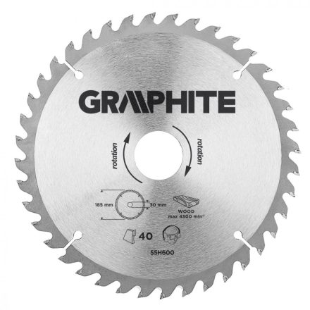 Graphite-55H600-Korfureszlap-Kemenyfem-185X30Mm-40-Fog