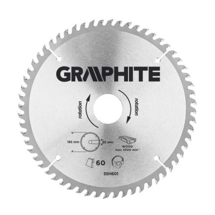 Graphite-55H601-Korfureszlap-Kemenyfem-185X30Mm-60-Fog