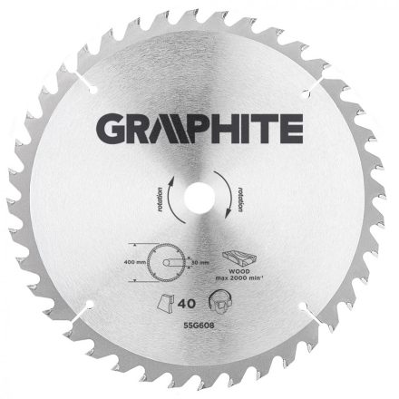 Graphite-55H608-Korfureszlap-Kemenyfem-400X30Mm-40-Fog