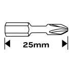 NEO Tools 56-504 Torziós ütvecsavarozó bit PZ2x25mm, 2db, NEO Tools