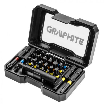 Graphite-56H612-Csavarhuzo-Bitkeszlet-23Db.-Bitek-25Mm-18Db-Bitek-50Mm-4Db.-Magneses-Bittarto-1Db.