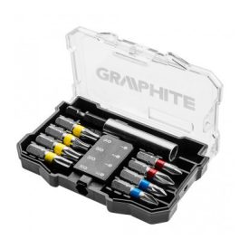 Graphite-56H614-Csavarhuzo-Bitkeszlet-10Db.-Bitek-25Mm-8Db-Magneses-Bittartos-1Db.-Driver-Pcking-1Db.