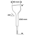 NEO Tools 57-554 Lapátvéső SDS PLUS 40x250mm, 25 fokban hajlított, NEO Tools