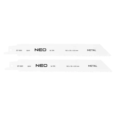 NEO Tools 57-951 Orrfűrészlap 150mm, fém, INOX, fa, réz, műanyag, alu, 2db, NEO Tools