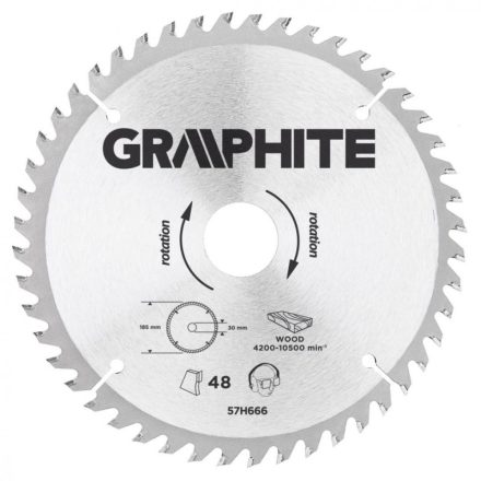 Graphite-57H666-Korfureszlap-Kemenyfem-Fogakkal-185X30Mm-48-Fog