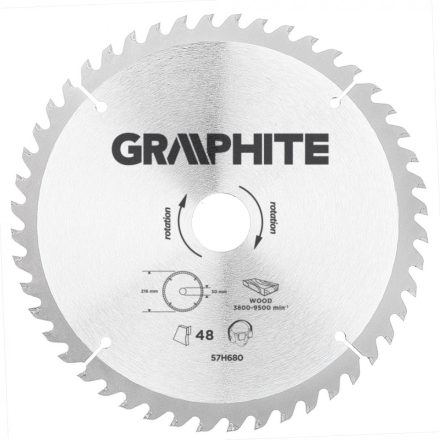 Graphite-57H680-Korfureszlap-Kemenyfem-Fogakkal-216X30Mm-48-Fog