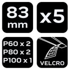 NEO Tools 58-014 Multigép, rezgőgép csiszolópapír, delta, tépőzáras, 83x83x83mm, 5db, min. rendelés: 5db, NEO Tools