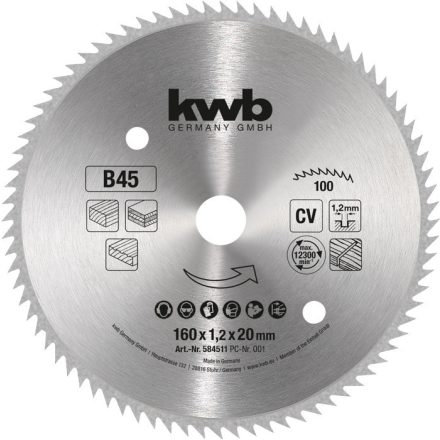 KWB-584511-Profi-Crv-Korfureszlap-160X20X12-Mm-Es-100-Fog