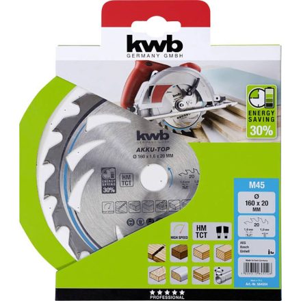 KWB-584554-Profi-Akku-Top-Energy-Saving-30-Tct-Extra-Vekony-Furesztarcsa-160X20X1-Mm-20-Fogu