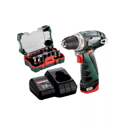 Metabo-PowerMaxx-BS-Basic-Set-Akkus-furocsavarozo-Bit-keszlettel-2-0-Ah-akkuval-es-LC-424-toltovel-600984900
