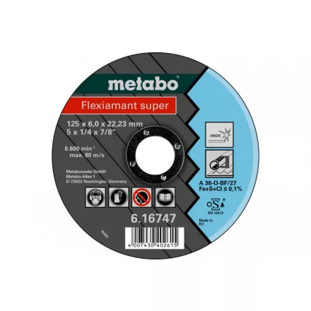 Metabo-Flexiamant-Super-csiszolokorong-125X60X2223-Inox-Sf-27-616747000
