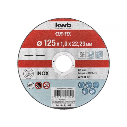 KWB-711912-Profi-Cut-Fix-Extra-Vekony-Vagokorong-Inox-Lemezacel-Acelhoz-125X1X22Mm
