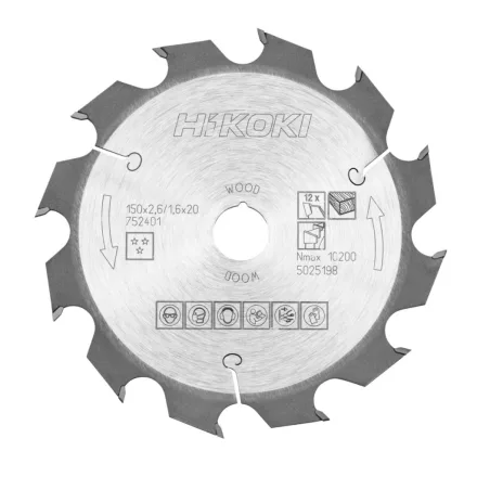 Hikoki Tct Fűrészlap 150X20/16 Z12 (752401)