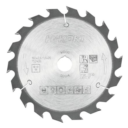 Hikoki Tct Fűrészlap  160X20/16 Z18¤ (752406)