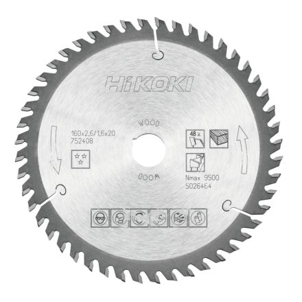 Hikoki Tct Fűrészlap  160X20/16 Z48 (752408)
