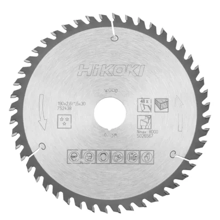 Hikoki Tct Fűrészlap  190X30 Z48 (752438)