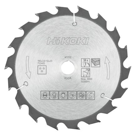 Hikoki Tct Fűrészlap  190X20 Z18 (752483)