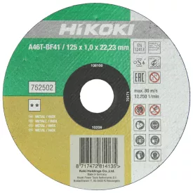 Hikoki Vágótárcsa Inox 125X1,0 /Moq:25Db (752502)